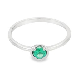 Anello Smeraldo Diamanti ct 0,04 Oro 18 kt 2