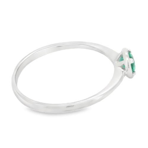 Anello Smeraldo Diamanti ct 0,04 Oro 18 kt