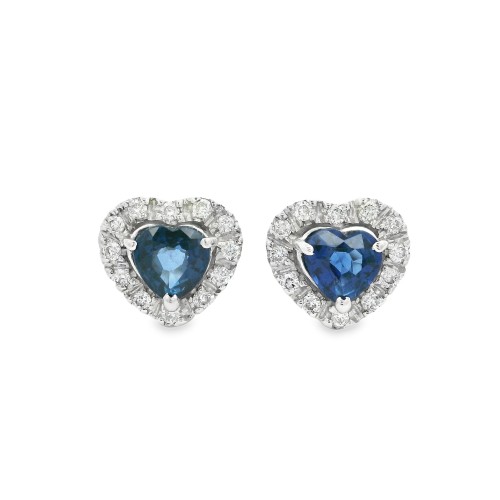 Orecchini Cuore con Smeraldo Diamanti ct 0,18 Oro 18 kt
