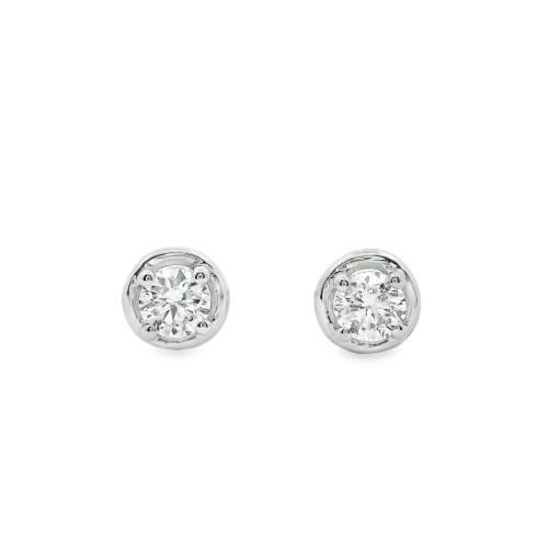 Orecchini Punto Luce 4GR Cerchio Oro Bianco 750 18 kt e Diamanti ct 0,21 F VS 1,22 gr