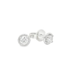 Orecchini Punto Luce 4GR Cerchio Diamanti ct 0,21 F VS Oro Bianco 750 18 kt 1,22 gr 2