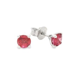Orecchini Zaffiro Rosa Punto Luce 4V ct 0,93 Misura 4,4 mm taglio rotondo Oro Bianco18 kt 1,21 gr 2