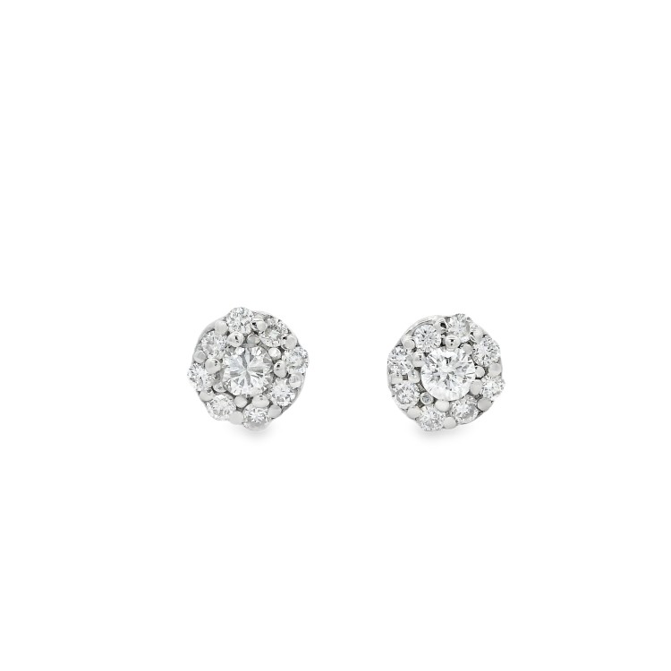 Orecchini Diamanti ct 0,12 + 0,16 F VS2 Oro Bianco 18 kt 1,78 gr