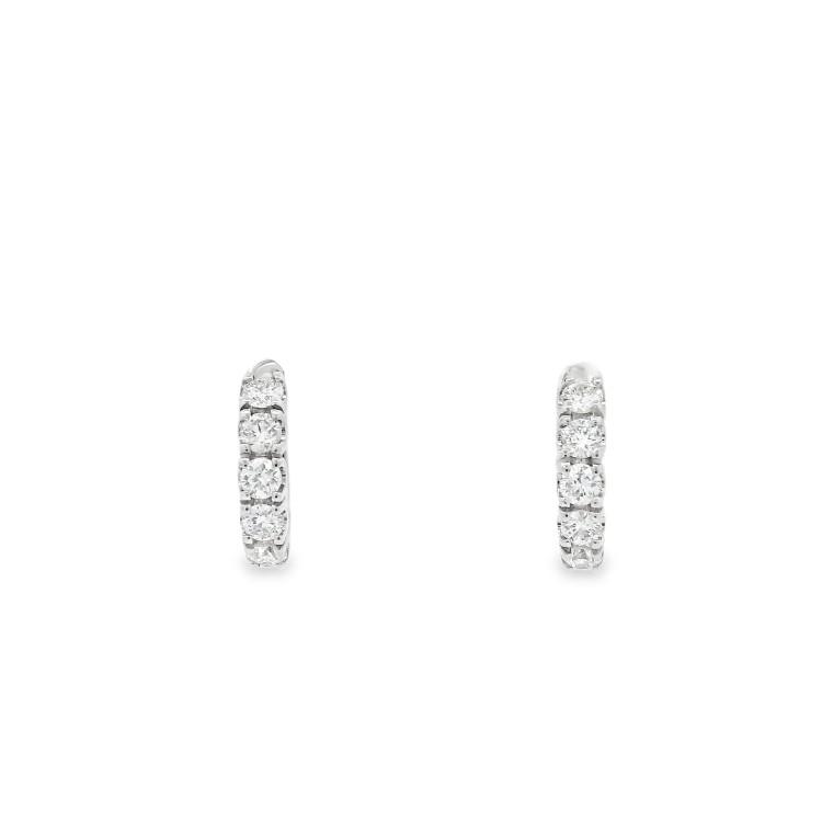 Orecchini Cerchio 11,5 x 2,7 x 2,1 mm Diamanti ct 0,38 EF SI1 Oro Bianco 18 kt 1,74 gr