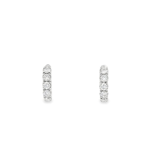 Orecchini Cerchio 11,5 x 2,7 x 2,1 mm Diamanti ct 0,38 EF SI1 Oro Bianco 18 kt 1,74 gr