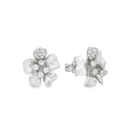 Orecchini a Fiore Diamanti ct 0,26 Oro 18 kt 2