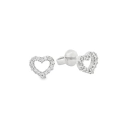 Orecchini Cuore Diamanti ct 0,17 Oro 18 kt 2