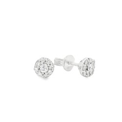 Orecchini Diamanti ct 0,12 + 0,16 F VS2 Oro Bianco 18 kt 1,78 gr 2