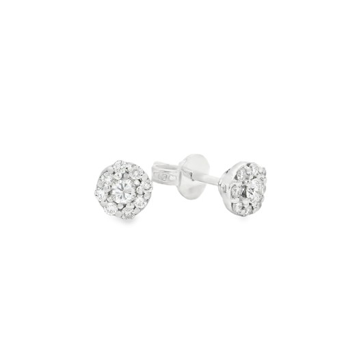 Orecchini Diamanti ct 0,12 + 0,16 F VS2 Oro Bianco 18 kt 1,78 gr