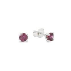 Orecchini Zaffiro Rosa Punto Luce 4V ct 0,84 Misura 4,3 mm taglio rotondo Oro Bianco18 kt 1,21 gr 2