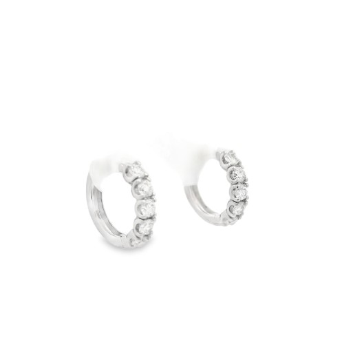 Orecchini Cerchio 11,5 x 2,7 x 2,1 mm Diamanti ct 0,38 EF SI1 Oro Bianco 18 kt 1,74 gr
