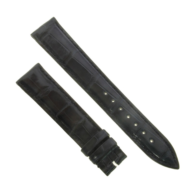 Cinturino Alligatore Blu Grigio Lucido 18/16 B40B forma classica.