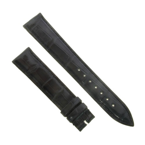 Cinturino Alligatore Blu Grigio Lucido 18/16 B40B forma classica.