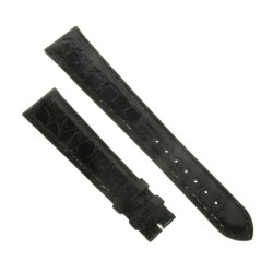 Cinturino XL Coccodrillo Nero Lucido 20/16 mm B40B forma classica.