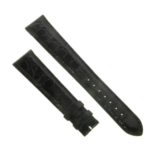 Cinturino XL Coccodrillo Nero Lucido 20/16 mm B40B forma classica.