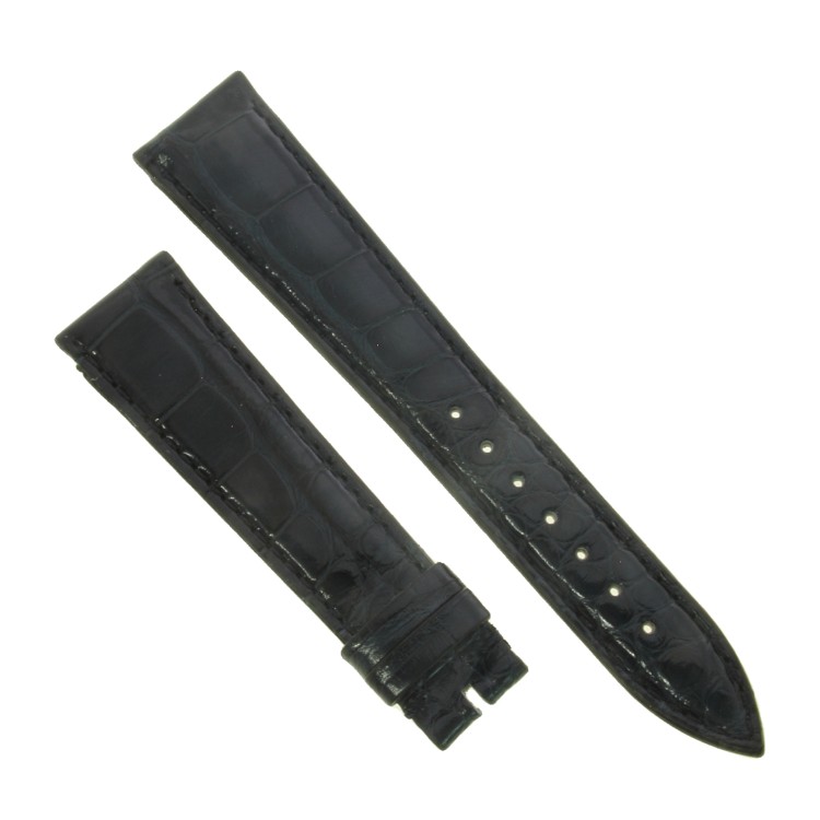 Cinturino Alligatore Blu Grigio Lucido 20/16 B40B forma classica.