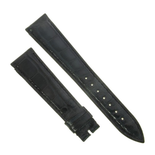 Cinturino Alligatore Blu Grigio Lucido 20/16 B40B forma classica.