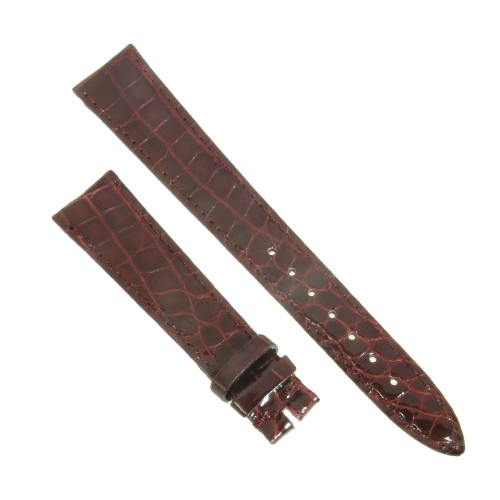 Cinturino Alligatore Bordeaux Lucido 18/14 B32B forma classica piatto.