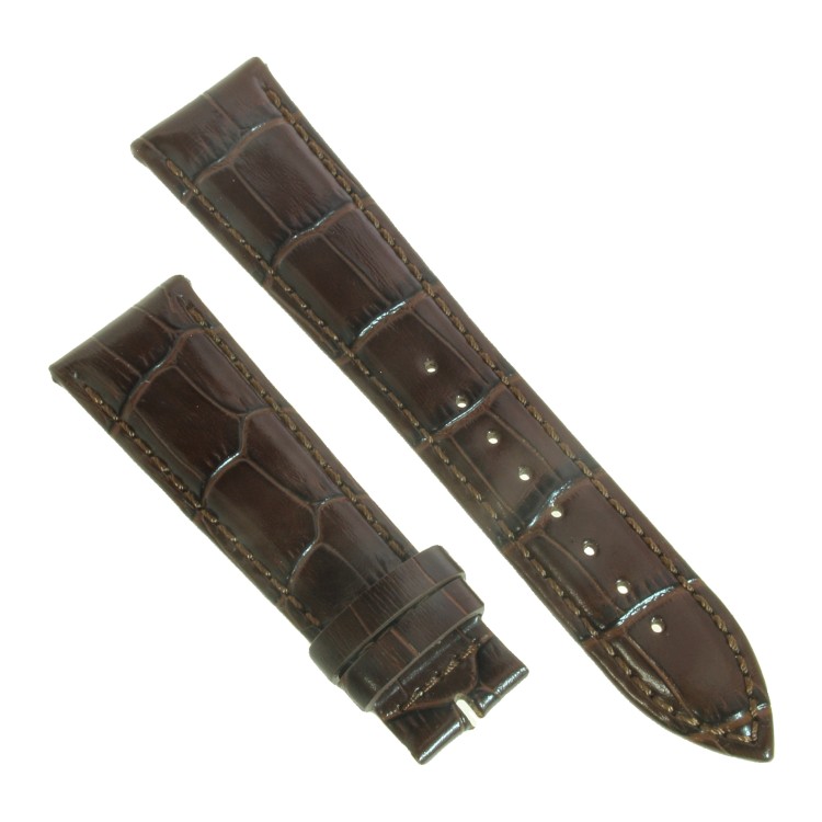 Cinturino Stampa Alligatore Marrone Semilucido Easy Click 22/18 mm B48B classico.