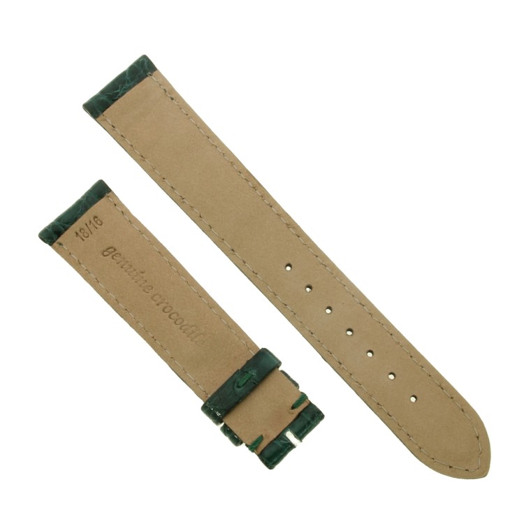 Cinturino Coccodrillo Verde Scuro Lucido 18/16 forma classica