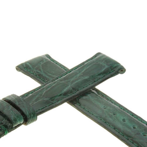 Cinturino Coccodrillo Verde Scuro Lucido 18/16 forma classica