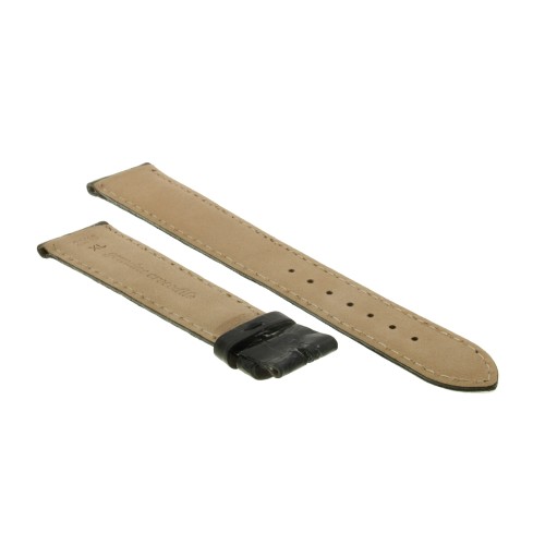 Cinturino XL Coccodrillo Nero Lucido 20/16 mm B40B forma classica.