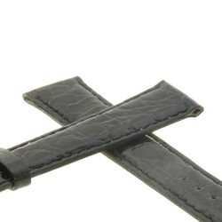 Cinturino XL Coccodrillo Nero Lucido 20/16 mm B40B forma classica. 2