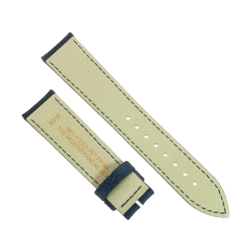 Cinturino Tessuto Riciclato Blu opaco 20/18 mm B36B classico.