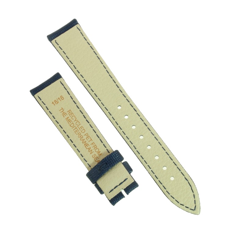 Cinturino Tessuto Riciclato Blu opaco 18/16 mm B36B classico.