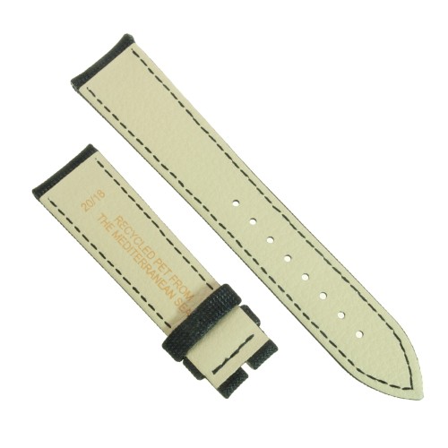 Cinturino Tessuto Riciclato Nero opaco 20/18 mm B36B classico.