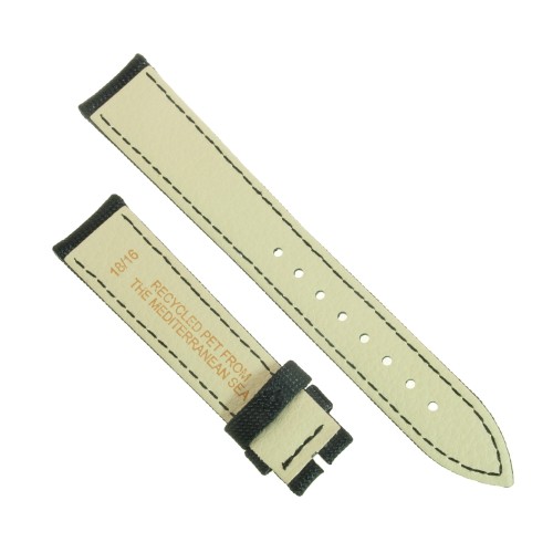 Cinturino Tessuto Riciclato Nero opaco 18/16 mm B36B classico.