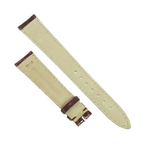 Cinturino Alligatore Bordeaux Lucido 18/14 B32B forma classica piatto.