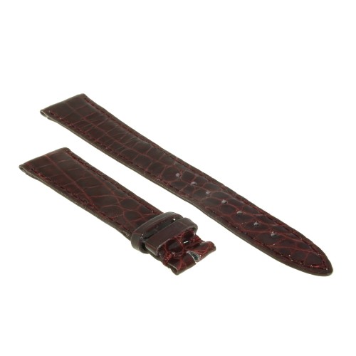 Cinturino Alligatore Bordeaux Lucido 18/14 B32B forma classica piatto.