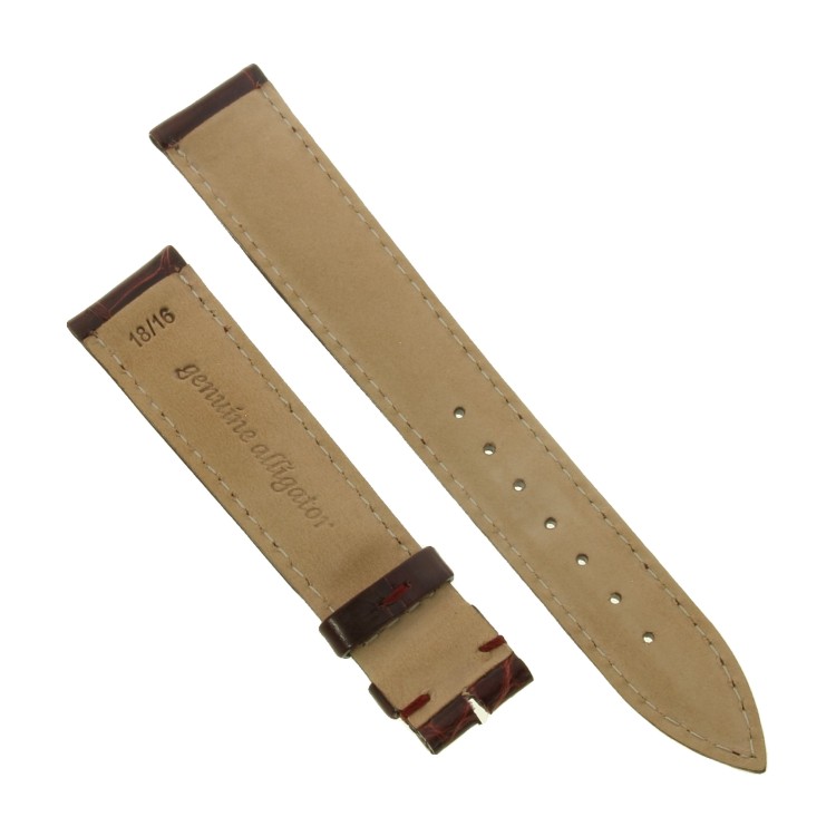Cinturino Alligatore Bordeaux Lucido 18/16 B40B forma classica.