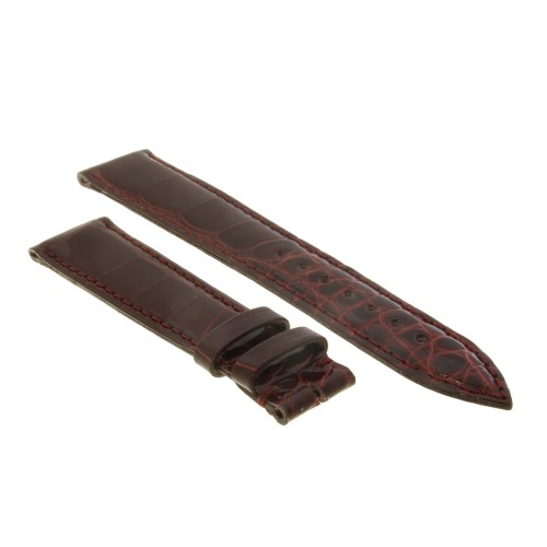 Cinturino Alligatore Bordeaux Lucido 18/16 B40B forma classica.