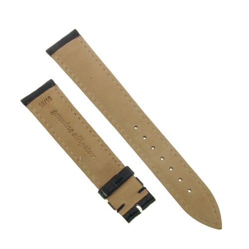 Cinturino Alligatore Blu Grigio Lucido 18/16 B40B forma classica.