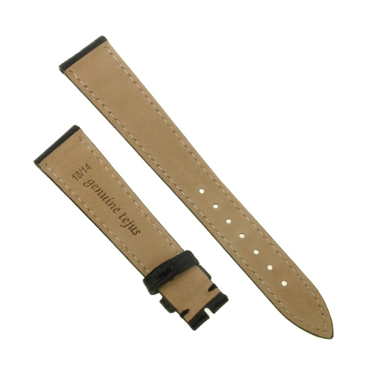 Cinturino Lucertola Tejus Nero Semilucido pIATTO 18/14 B25B forma classica.