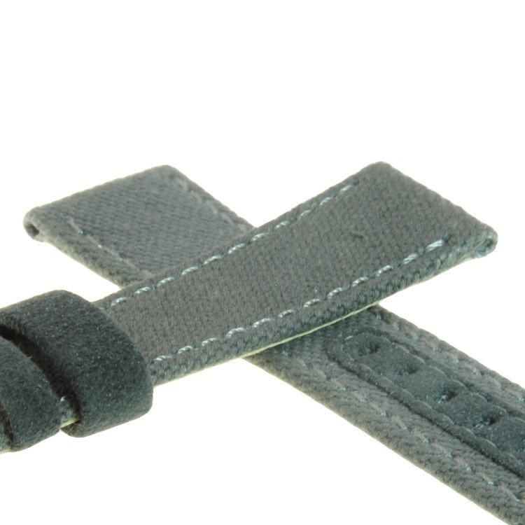 Cinturino Tessuto di Cotone Riciclato Grigio opaco 22/18 mm B42B classico.