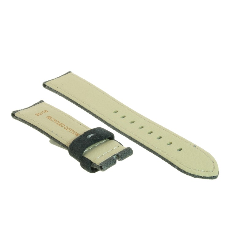 Cinturino Tessuto di Cotone Riciclato Grigio opaco 20/18 mm B42B classico.