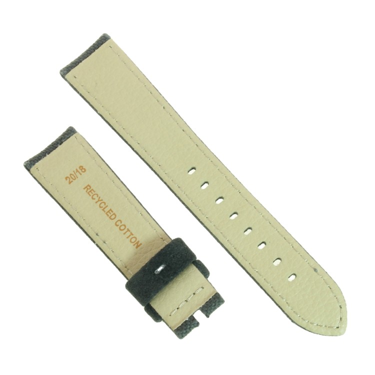 Cinturino Tessuto di Cotone Riciclato Grigio opaco 20/18 mm B42B classico.