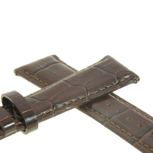 Cinturino Stampa Alligatore Marrone Semilucido Easy Click 22/18 mm B48B classico.
