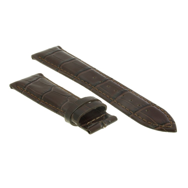 Cinturino Stampa Alligatore Marrone Semilucido Easy Click 22/18 mm B48B classico.