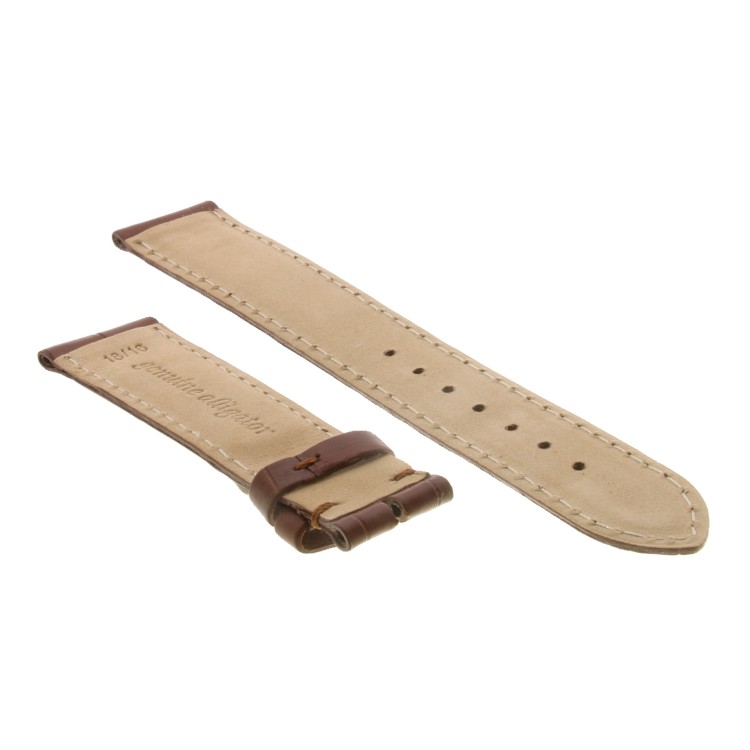 Cinturino Alligatore Marrone Gold Opaco 18/16 mm B37B forma classica.
