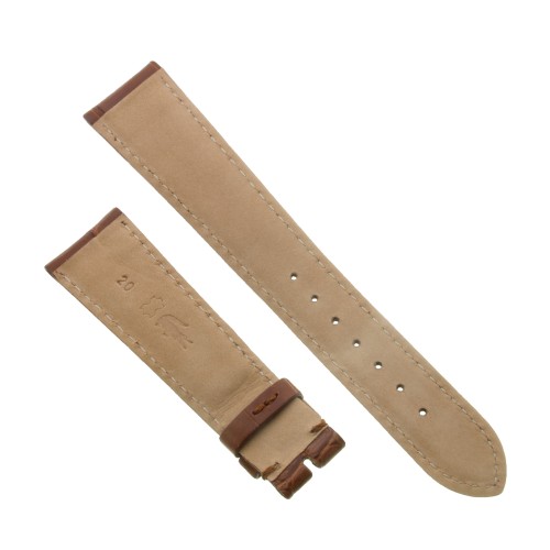 Cinturino Alligatore Marrone Gold Opaco 20/16 mm B37B forma classica