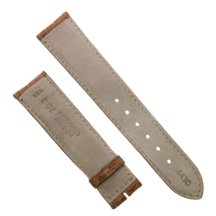 Cinturino Sartoriale Coccodrillo Marrone Medio opaco 20/18 mm B40B  classico.
