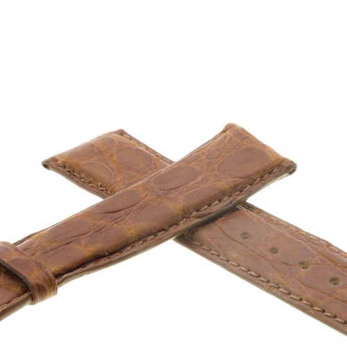 Cinturino Sartoriale Coccodrillo Marrone Medio opaco 20/18 mm B40B  classico.