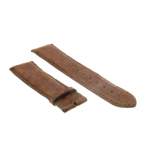 Cinturino Sartoriale Coccodrillo Marrone Medio opaco 20/18 mm B40B  classico.