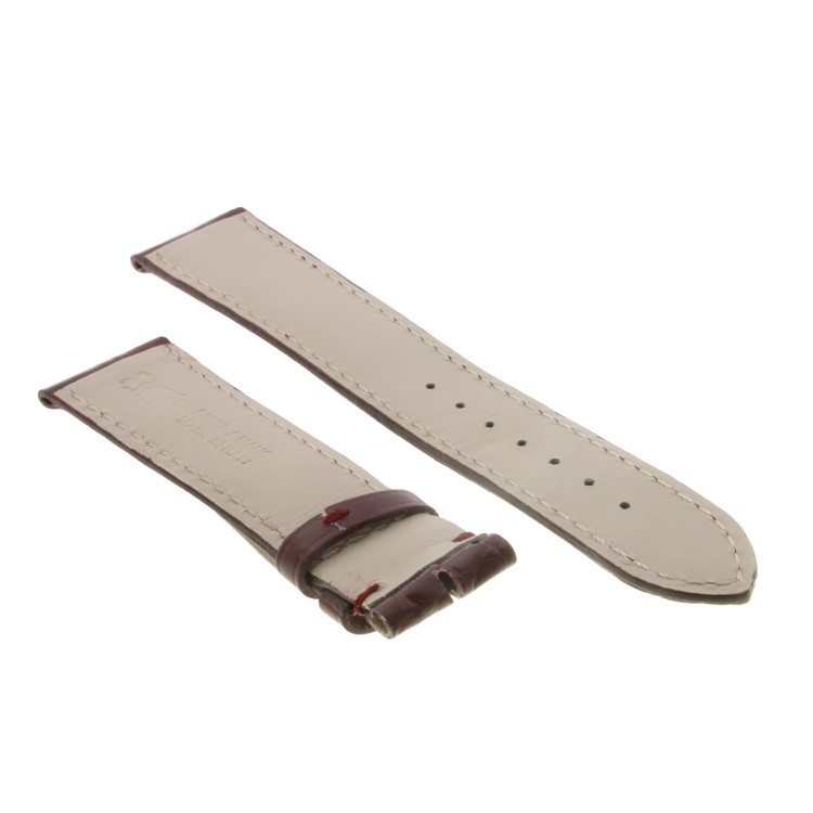 Cinturino Sartoriale Alligatore Rosso Bordeaux 20/18 mm B50B classico.