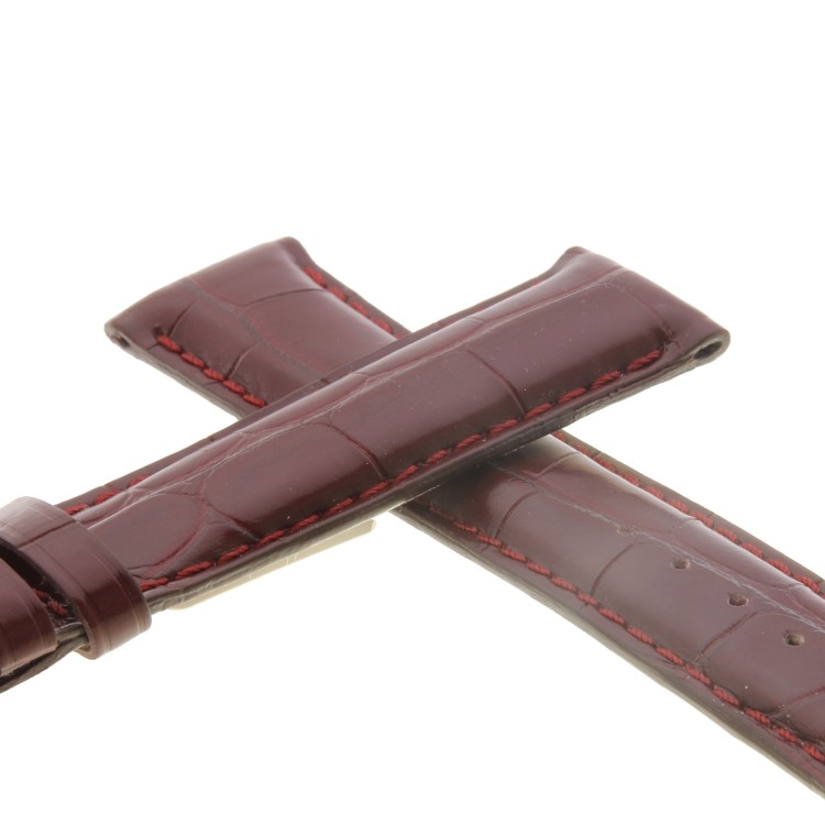 Cinturino Sartoriale Alligatore Rosso Bordeaux 20/18 mm B50B classico.