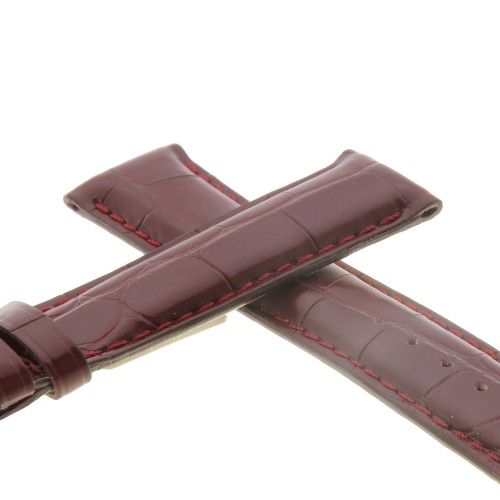 Cinturino Sartoriale Alligatore Rosso Bordeaux 20/18 mm B50B classico.